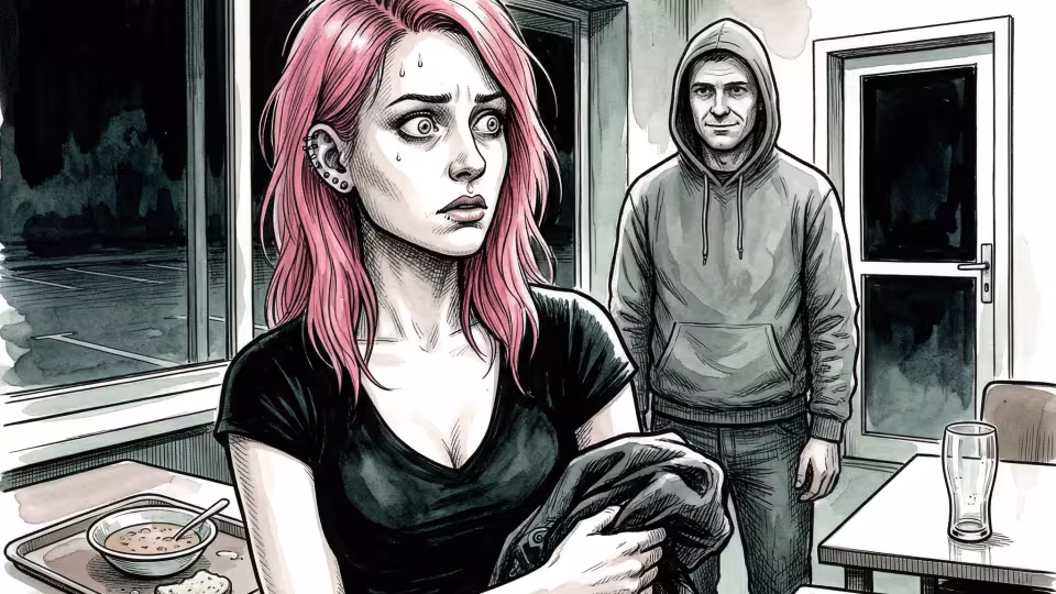 Cizí muž brání ženě v odchodu.